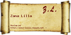 Zana Lilla névjegykártya